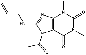 1H-Purine-2,6-dione,  7-acetyl-3,7-dihydro-1,3-dimethyl-8-(2-propenylamino)-  (9CI) Struktur