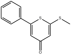 2-Methylthio-6-phenyl-4H-thiopyran-4-one Struktur