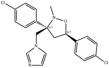 cis-3,5-Bis(4-chlorophenyl)-3-((1H-imidazol-1-yl)-methyl)-2-methylisoxazolidine Struktur