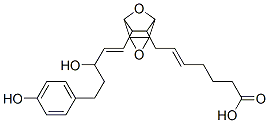 7-(5,6-epoxy-3-(3-hydroxy-5-(4-hydroxyphenyl)-1-pentenyl)-7-oxabicyclo(2.2.1)hept-2-yl)-5-heptenoic acid Struktur