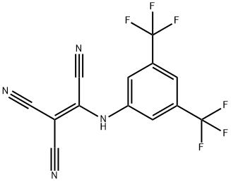 2-[3,5-bis(trifluoromethyl)anilino]-1,1,2-ethylenetricarbonitrile Struktur