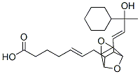 7-(5,6-epoxy-3-(3-cyclohexyl-3-hydroxy-3-methyl-1-propenyl)-7-oxabicyclo(2.2.1)-hept-2-yl)-5-heptenoic acid Struktur