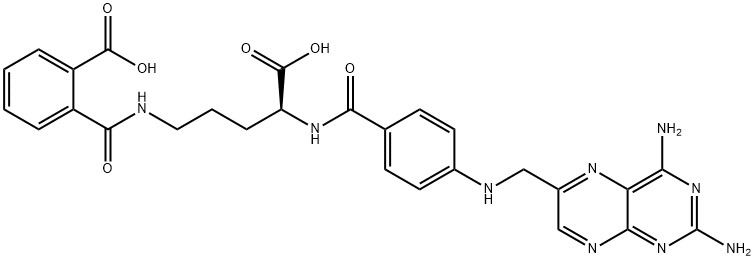 2-[[(4S)-4-carboxy-4-[[4-[(2,4-diaminopteridin-6-yl)methylamino]benzoy l]amino]butyl]carbamoyl]benzoic acid Struktur