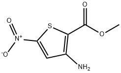 2-Thiophenecarboxylicacid,3-amino-5-nitro-,methylester(9CI) Struktur