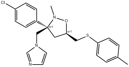 3-(4-Chlorophenyl)-3-((1H-imidazol-1-yl)methyl)-2-methyl-5-(((4-methylphenyl)thio) methyl) isoxazolidine Struktur