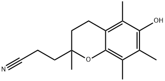 6-Hydroxy-2,5,7,8-tetramethyl-3,4-dihydro-2H-1-benzopyran-2-propanenitrile Struktur