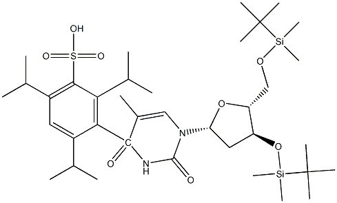 3',5'-BIS-O-(T-BUTYLDIMETHYLSILYL)-O4-(2,4,6-TRIISOPROPYL-PHENYLSULFONYL)THYMIDINE Struktur