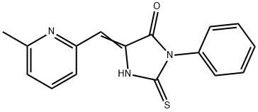 (5E)-2-mercapto-5-[(6-methylpyridin-2-yl)methylene]-3-phenyl-3,5-dihydro-4H-imidazol-4-one Struktur