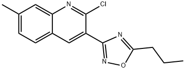 2-chloro-7-methyl-3-(5-propyl-1,2,4-oxadiazol-3-yl)quinoline Struktur