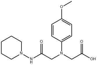 {(4-methoxyphenyl)[2-oxo-2-(piperidin-1-ylamino)ethyl]amino}acetic acid Struktur