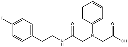 [(2-{[2-(4-fluorophenyl)ethyl]amino}-2-oxoethyl)(phenyl)amino]acetic acid Struktur