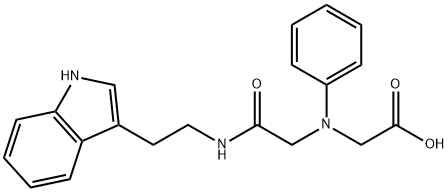 [(2-{[2-(1H-indol-3-yl)ethyl]amino}-2-oxoethyl)(phenyl)amino]acetic acid Struktur