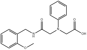 [{2-[(2-methoxybenzyl)amino]-2-oxoethyl}(phenyl)amino]acetic acid Struktur