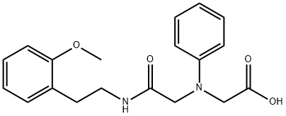 [(2-{[2-(2-methoxyphenyl)ethyl]amino}-2-oxoethyl)(phenyl)amino]acetic acid Struktur