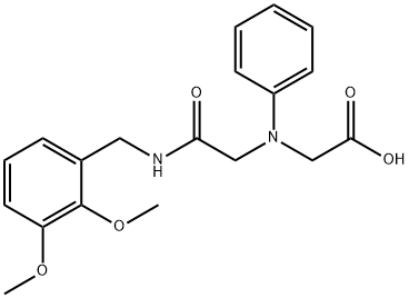 [{2-[(2,3-dimethoxybenzyl)amino]-2-oxoethyl}(phenyl)amino]acetic acid Struktur