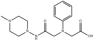 [{2-[(4-methylpiperazin-1-yl)amino]-2-oxoethyl}(phenyl)amino]acetic acid Struktur