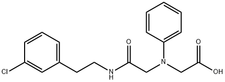 [(2-{[2-(3-chlorophenyl)ethyl]amino}-2-oxoethyl)(phenyl)amino]acetic acid Struktur