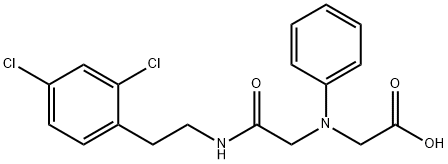 [(2-{[2-(2,4-dichlorophenyl)ethyl]amino}-2-oxoethyl)(phenyl)amino]acetic acid Struktur