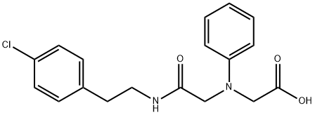 [(2-{[2-(4-chlorophenyl)ethyl]amino}-2-oxoethyl)(phenyl)amino]acetic acid Struktur