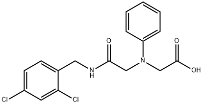 [{2-[(2,4-dichlorobenzyl)amino]-2-oxoethyl}(phenyl)amino]acetic acid Struktur