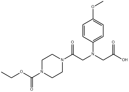 [{2-[4-(ethoxycarbonyl)piperazin-1-yl]-2-oxoethyl}(4-methoxyphenyl)amino]acetic acid Struktur