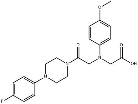 [{2-[4-(4-fluorophenyl)piperazin-1-yl]-2-oxoethyl}(4-methoxyphenyl)amino]acetic acid Struktur