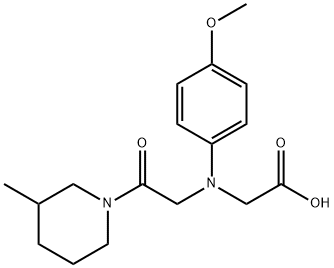 {(4-methoxyphenyl)[2-(3-methylpiperidin-1-yl)-2-oxoethyl]amino}acetic acid Struktur