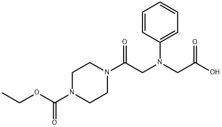 [{2-[4-(ethoxycarbonyl)piperazin-1-yl]-2-oxoethyl}(phenyl)amino]acetic acid Struktur