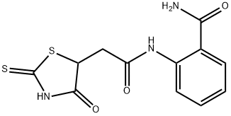 2-{[(2-mercapto-4-oxo-4,5-dihydro-1,3-thiazol-5-yl)acetyl]amino}benzamide Struktur