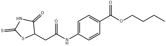 butyl 4-{[(2-mercapto-4-oxo-4,5-dihydro-1,3-thiazol-5-yl)acetyl]amino}benzoate Struktur