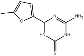 4-amino-6-(5-methyl-2-furyl)-1,6-dihydro-1,3,5-triazine-2-thiol Struktur