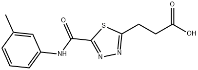 3-(5-{[(3-methylphenyl)amino]carbonyl}-1,3,4-thiadiazol-2-yl)propanoic acid Struktur