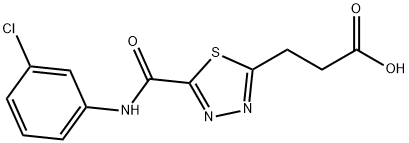 3-(5-{[(3-chlorophenyl)amino]carbonyl}-1,3,4-thiadiazol-2-yl)propanoic acid Struktur