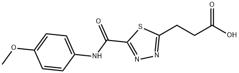 3-(5-{[(4-methoxyphenyl)amino]carbonyl}-1,3,4-thiadiazol-2-yl)propanoic acid Struktur