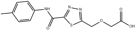 [(5-{[(4-methylphenyl)amino]carbonyl}-1,3,4-thiadiazol-2-yl)methoxy]acetic acid Struktur