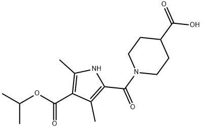 1-{[4-(isopropoxycarbonyl)-3,5-dimethyl-1H-pyrrol-2-yl]carbonyl}piperidine-4-carboxylic acid Struktur