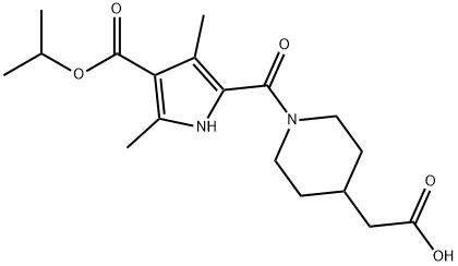 (1-{[4-(isopropoxycarbonyl)-3,5-dimethyl-1H-pyrrol-2-yl]carbonyl}piperidin-4-yl)acetic acid Struktur