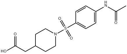 (1-{[4-(acetylamino)phenyl]sulfonyl}piperidin-4-yl)acetic acid Struktur