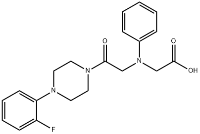 [{2-[4-(2-fluorophenyl)piperazin-1-yl]-2-oxoethyl}(phenyl)amino]acetic acid Struktur