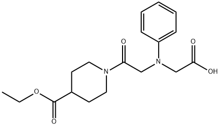 [{2-[4-(ethoxycarbonyl)piperidin-1-yl]-2-oxoethyl}(phenyl)amino]acetic acid Struktur