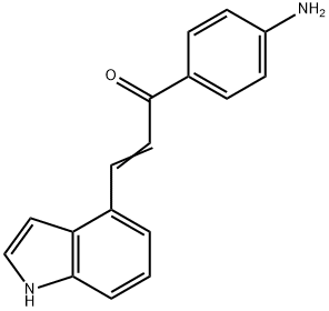 (2E)-1-(4-aminophenyl)-3-(1H-indol-4-yl)prop-2-en-1-one Struktur