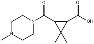 2,2-dimethyl-3-[(4-methylpiperazin-1-yl)carbonyl]cyclopropanecarboxylic acid Struktur