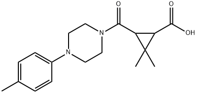 2,2-dimethyl-3-{[4-(4-methylphenyl)piperazin-1-yl]carbonyl}cyclopropanecarboxylic acid Struktur