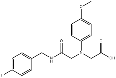 [{2-[(4-fluorobenzyl)amino]-2-oxoethyl}(4-methoxyphenyl)amino]acetic acid Struktur