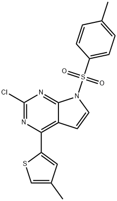 7H-Pyrrolo[2,3-d]pyriMidine, 2-chloro-7-[(4-Methylphenyl)sulfonyl]-4-(4-Methyl-2-thienyl)- Struktur