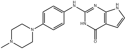 4H-Pyrrolo[2,3-d]pyriMidin-4-one, 3,7-dihydro-2-[[4-(4-Methyl-1-piperazinyl)phenyl]aMino]- Struktur