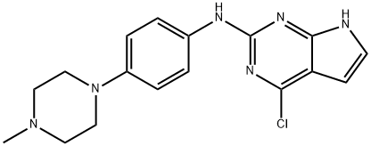 7H-Pyrrolo[2,3-d]pyriMidin-2-aMine, 4-chloro-N-[4-(4-Methyl-1-piperazinyl)phenyl]- Struktur