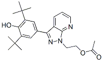 2-(3-(3,5-di-tert-butyl-4-hydroxyphenyl)-1H-pyrazolo(3,4-b)pyridin-1-yl)ethyl acetate Struktur