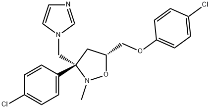 5-((4-Chlorophenoxy)methyl)-3-(4-chlorophenyl)-3-((1H-imidazol-1-yl)methyl)-2- methylisoxazolidine Struktur