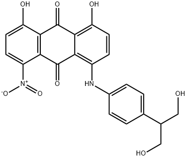 4-[4-(1,3-dihydroxyprop-2-yl)phenylamino]-1,8-dihydroxy-5-nitroanthraquinone Struktur